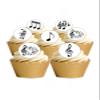 24 Precut Musical Music Note Edible Wafer Paper Cupcake Cake Toppers Decorations view 1