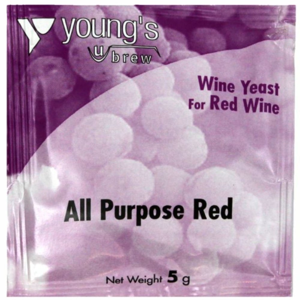 Youngs Brew Wine Yeast For Red Wine All Purpose Red Yeast 5g Sachet
