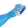 Denture Brush ~ Easy Grip Handle, Double Bristle Head (Blue & White) view 2