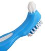 Denture Brush ~ Easy Grip Handle, Double Bristle Head (Blue & White) view 3