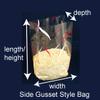 100 5" x 3" x 1.5" Clear Food Safe Cellophane/Cello Bags with Crimped Gusset - Ideal for Sweets and Crafts, 4" Metalic Silver Twist Ties WTH This Order view 3