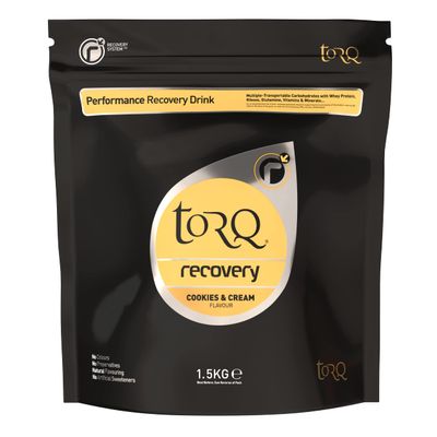 Torq Recovery Drink Cookies & Cream - Rapid Recovery Drink Powder -Whey Protein Isolate/Glutamine/Ribose - Post Workout Protein Powder, 11.5 g of Protein, 30 Servings - 1.5kg