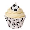12 Edible Wafer Cake Decorations: Round Edible Footballs view 1