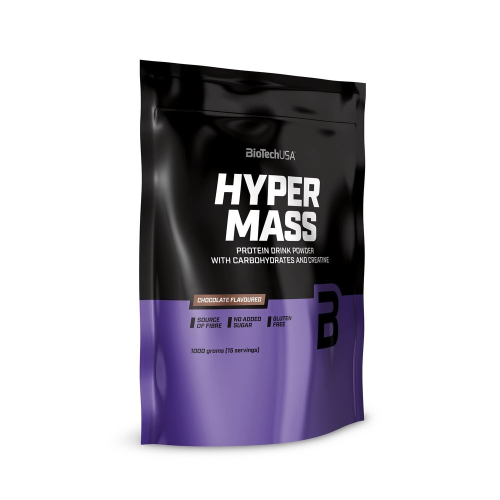 BioTechUSA Hyper Mass - Mass Gainer with Carbs & Protein Blend | Micronised Creatine | Gluten-Free, 1 kg, Chocolate