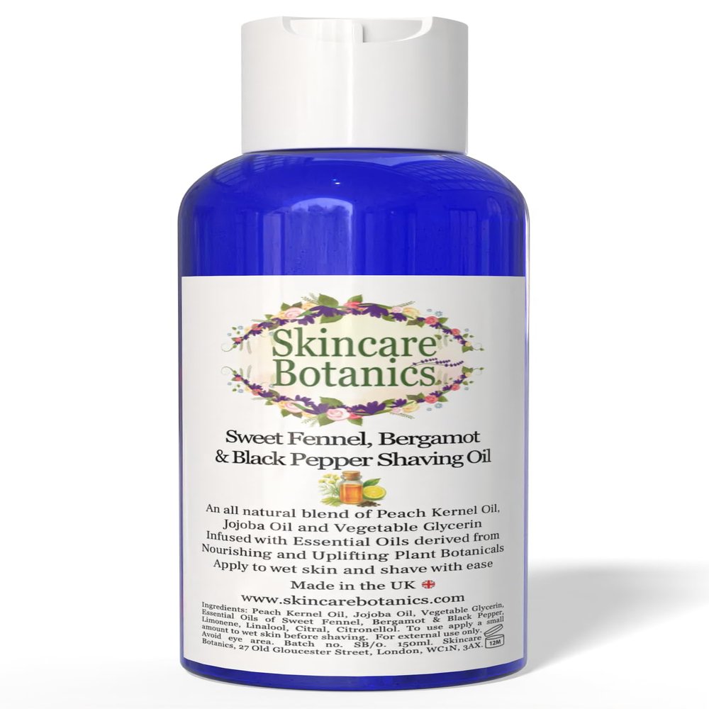 Skincare Botanics Shaving Oil with Sweet Fennel, Bergamot & Black Pepper | Infused with Essential Oils derived from Nourishing and Uplifting Plant Botanicals