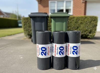 Black Bin Bag / Bin Liner Pack of 20. Heavy Duty *British Made*