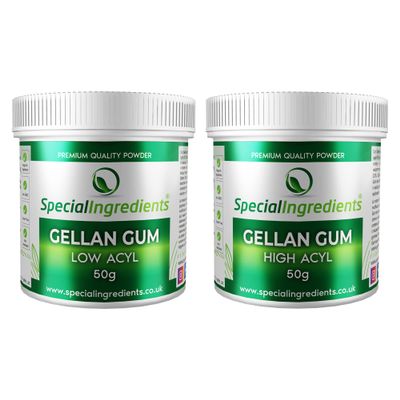 Gellan Gum Low Acyl (Type F) 50g And Gellan Gum High Acyl (LT100) 50g Premium Grade Refined Powder