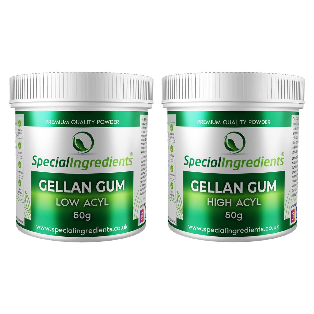 Gellan Gum Low Acyl (Type F) 50g And Gellan Gum High Acyl (LT100) 50g Premium Grade Refined Powder