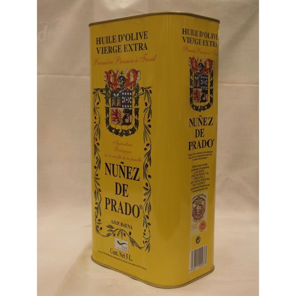 5 litre tin extra virgin olive oil organic - Nuez de Prado By Oliva Oliva Internet SL