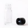 10ml Clear Glass Boston Round Bottle (with Black Tamper Evident Cap & Dropper) (10) view 1