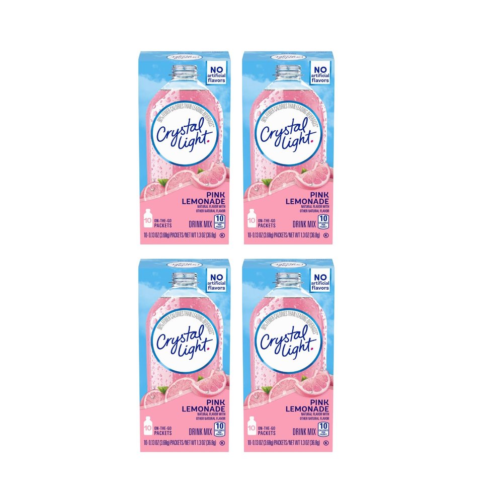 Crystal Light On The Go Pink Lemonade, 10-Packet Box (Pack of 4)