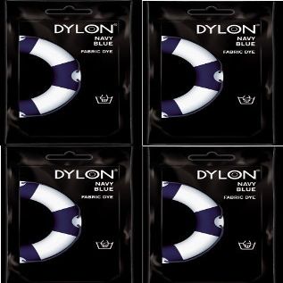 4 x Sachets Of Dylon Fabric Dye - Hand Use - Navy Blue