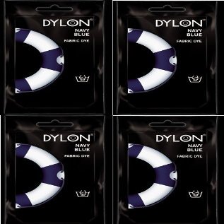 4 x Sachets Of Dylon Fabric Dye - Hand Use - Navy Blue