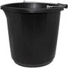 6 x Heavy Duty Black Plastic Builders Bucket 3 Gallon 14 Litre Water Mixing Storage Strong with Handle and Spout Ideal for Construction Trade, Animal Feed, etc Made in U.K. view 2