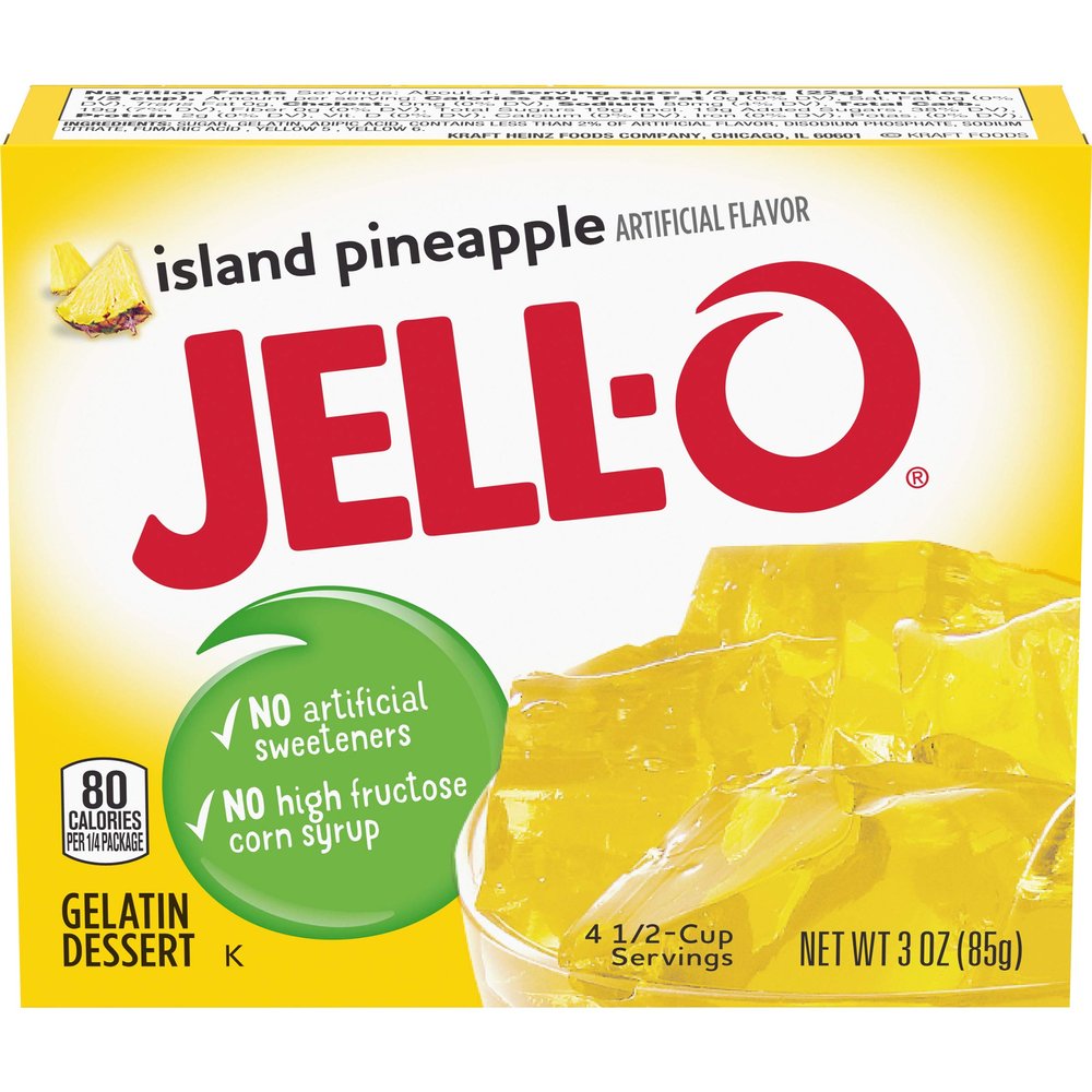 Jell-O Gelatin Dessert, Island Pineapple, 3Ounce Boxes (Pack of 6)
