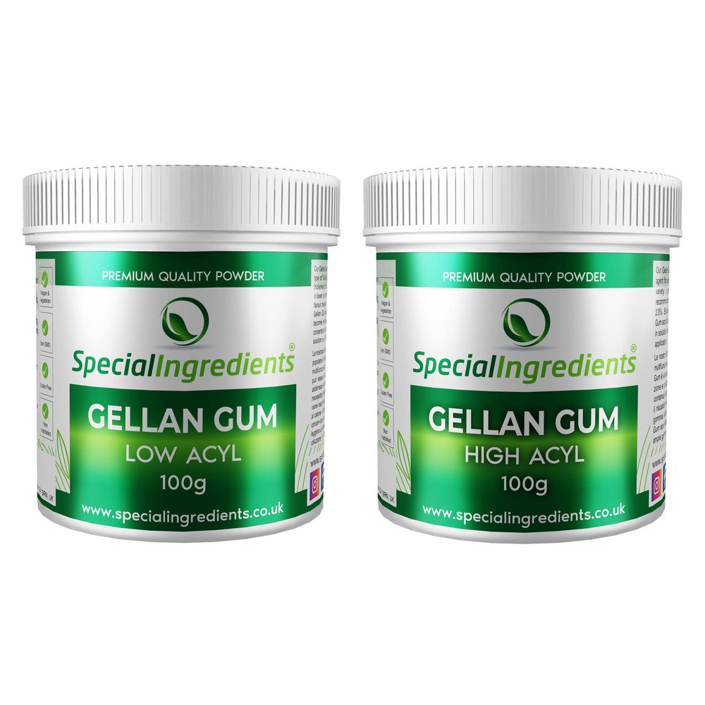 Special Ingredients Gellan Gum Low Acyl (Type F) 100g And Gellan Gum High Acyl (LT100) 100g Premium Grade Refined Powder