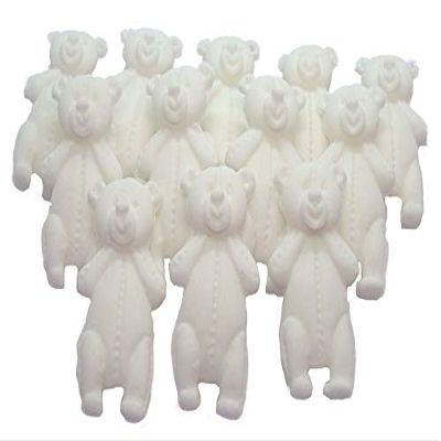 12 Little Teddies Edible Cupcake Cake Toppers (White)