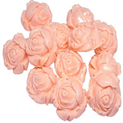 12 Rose Buds Flower Cupcake Cake Topper Decorations (Peach)