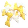 12 Mixed Large Bows Edible Cake Cupcake Topper Decorations (6 White 6 Yellow) view 1