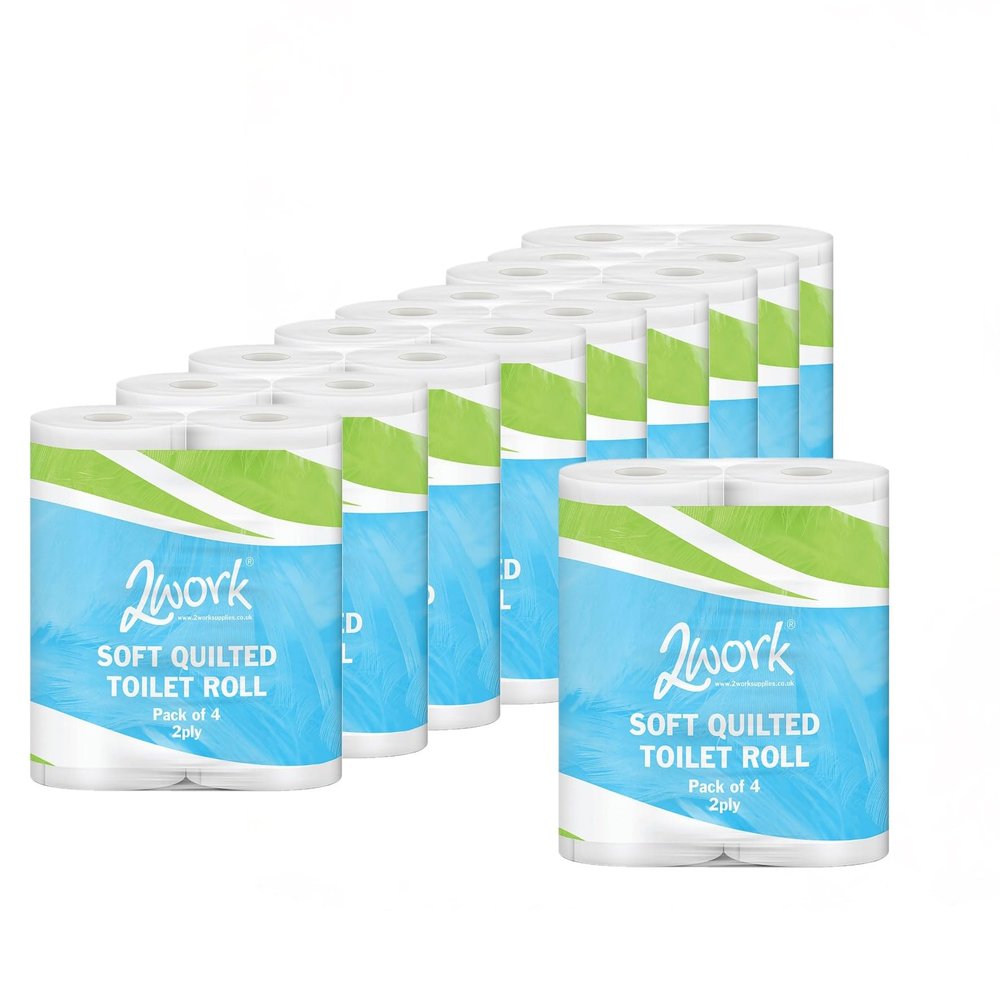 2Work Luxury 2-Ply Quilted Toilet Roll 200 Sheets (Pack of 40) DQ4Pk