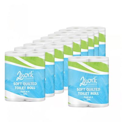 2Work Luxury 3-Ply Quilted Toilet Roll 170 Sheets (Pack of 40) TQ4Pk