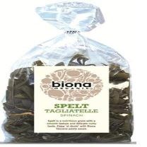 BIONA Organic Spelt Spinach Tagliatelle 250g (Pack of 4)