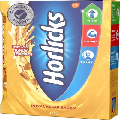 Horlicks Health and Nutrition Drink - 400 g Refill Pack (Kesar Badam)