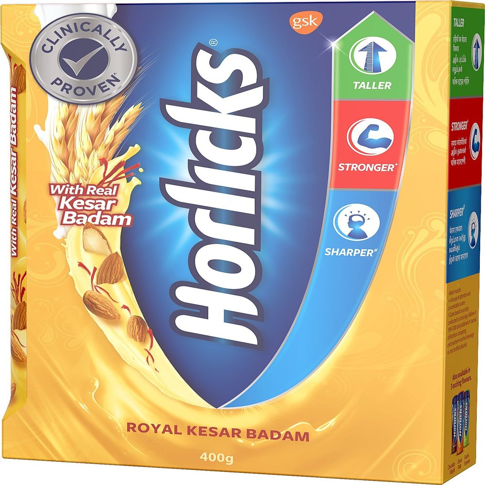 Horlicks Health and Nutrition Drink - 400 g Refill Pack (Kesar Badam)