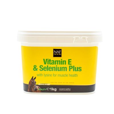 NAF Vitamin E and Selenium 1kg  Antioxidant Supplement for Horses  Supports Muscle Function, Recovery & Immunity  Ideal for Horses in Work or Low-Grazing Conditions