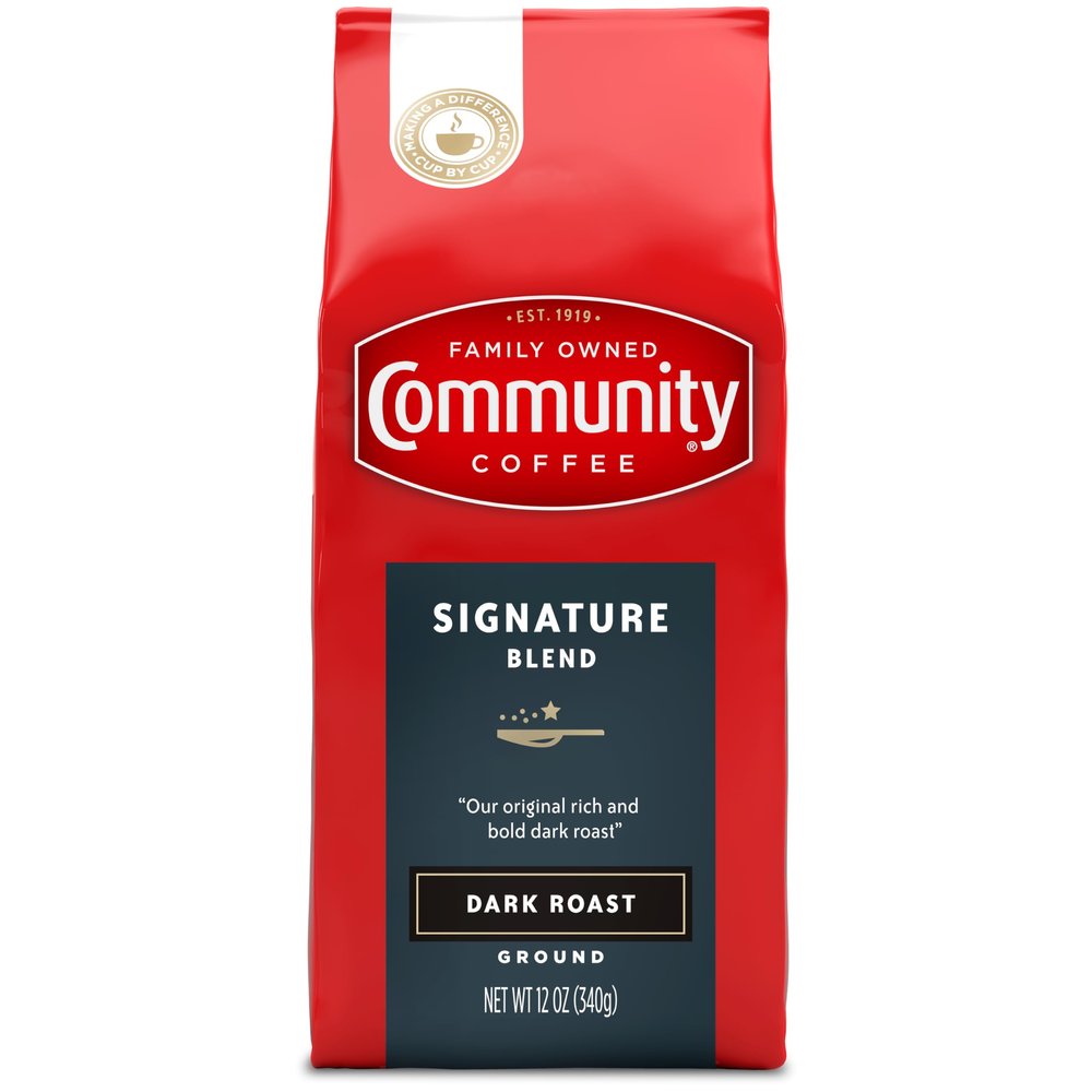 Premium Ground Coffee, Signature Blend, Dark Roast, 12 Ounce
