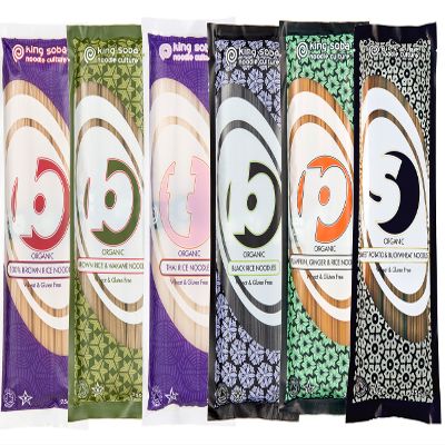 King Soba 6-Pack Gluten Free & Organic Mixed Variety Noodles 250g - 3 Servings Per Pack