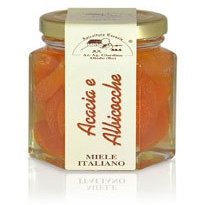 Apicoltura Cazzola Italy - Apricot and Acacia Honey - Jar of 130 g (Pack of 2 Galss Jars)