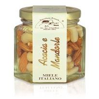 Apicoltura Cazzola Italy - Almonds and Acacia Honey - Jar of 130 g (Pack of 2 Galss Jars)