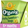 Organix Melty Sweetcorn Rings, Organic Baby Snack, Finger Food, 6+ Months, 20 g (Pack of 8) view 1