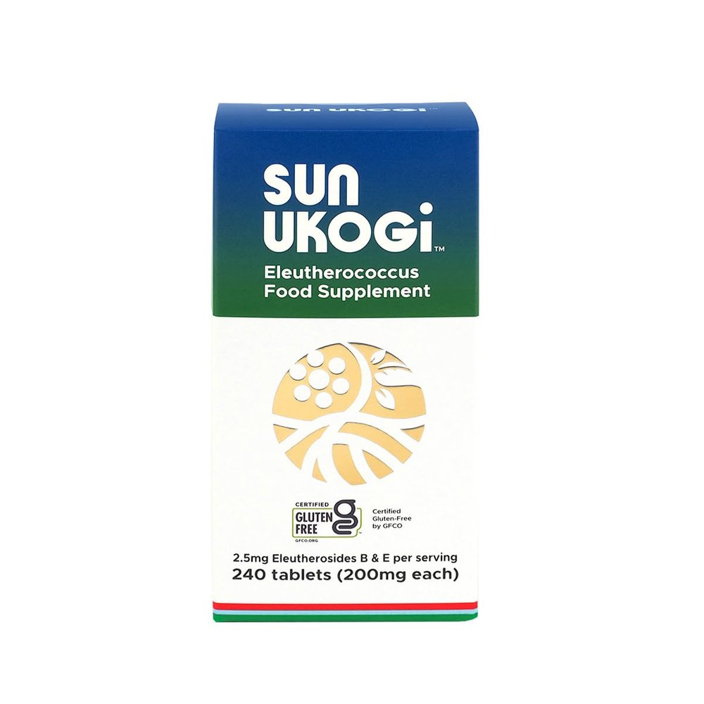 Sun Chlorella Sun Ukogi Eleuthero Root 200 mg - Natural Adaptogen Well Being & Endurance Supplement - Non-GMO - 240 Tablets, 8g