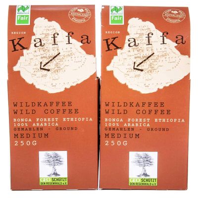 Kaffa Wild Coffee Bio Kaffa game coffee, medium, ground, 250g (2 x 250g)