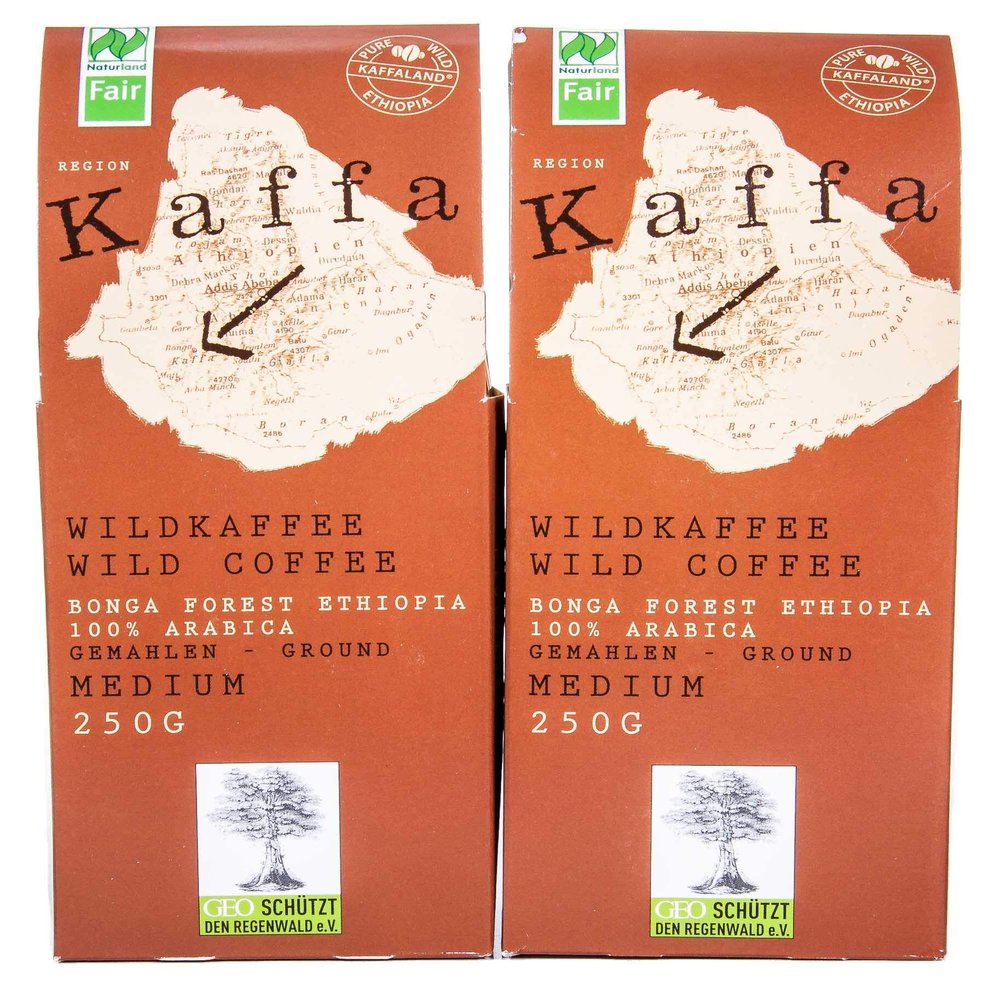 Kaffa Wild Coffee Bio Kaffa game coffee, medium, ground, 250g (2 x 250g)