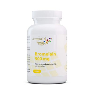 Vita World 3 Pack Bromelain 500Mg 3 x 100 Capsules Made in Germany Vegan