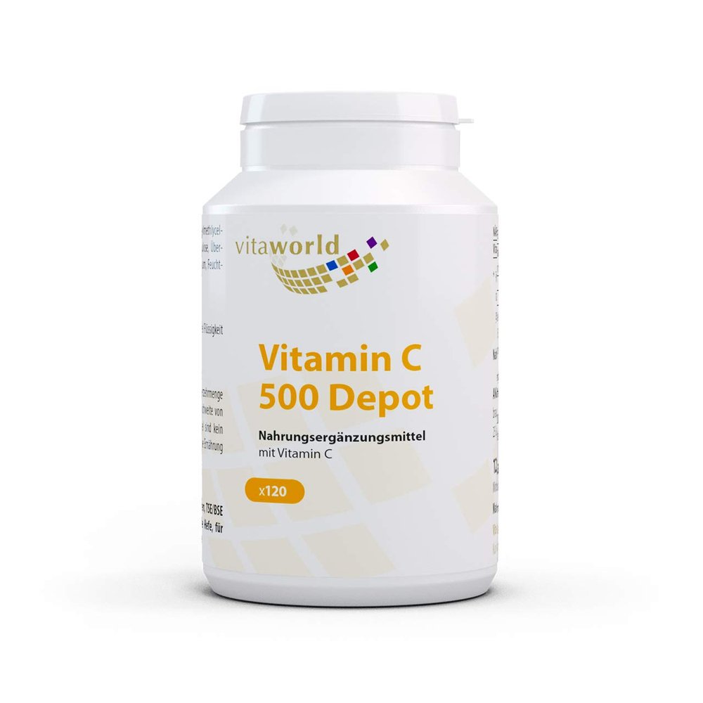 3 Pack Vita World Vitamin C 500mg Timed Release 3 x 120 Vegetarian Capsules Made in Germany