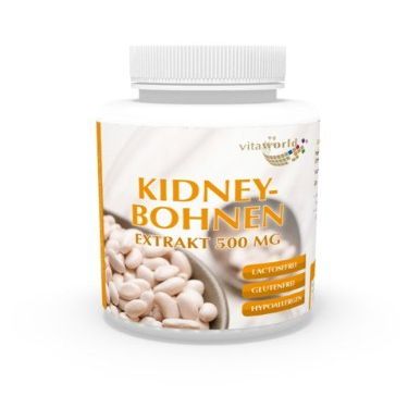 3 Pack Vita World White Kidney Bean Extract 500Mg 3 x 120 Capsules Carbohydrate Blocker Made in Germany