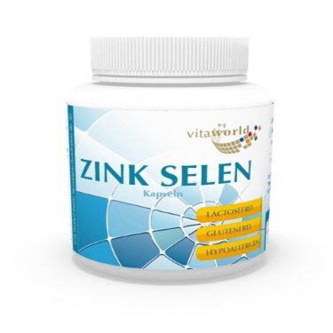 3 Pack Vita World Zinc Selenium 3 x 100 Vegetarian Capsules Made in Germany