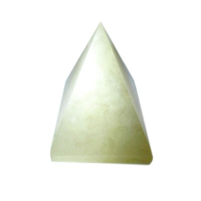 Jet International Natural Yellow Aventurine Pyramid Approx. 1.25" Earth Elements Reiki Symbol Pentacle Gemstone Healing Vastu Chakra Balancing Pyramid Good Luck Massage Pouch Prosperity Divine Chakra