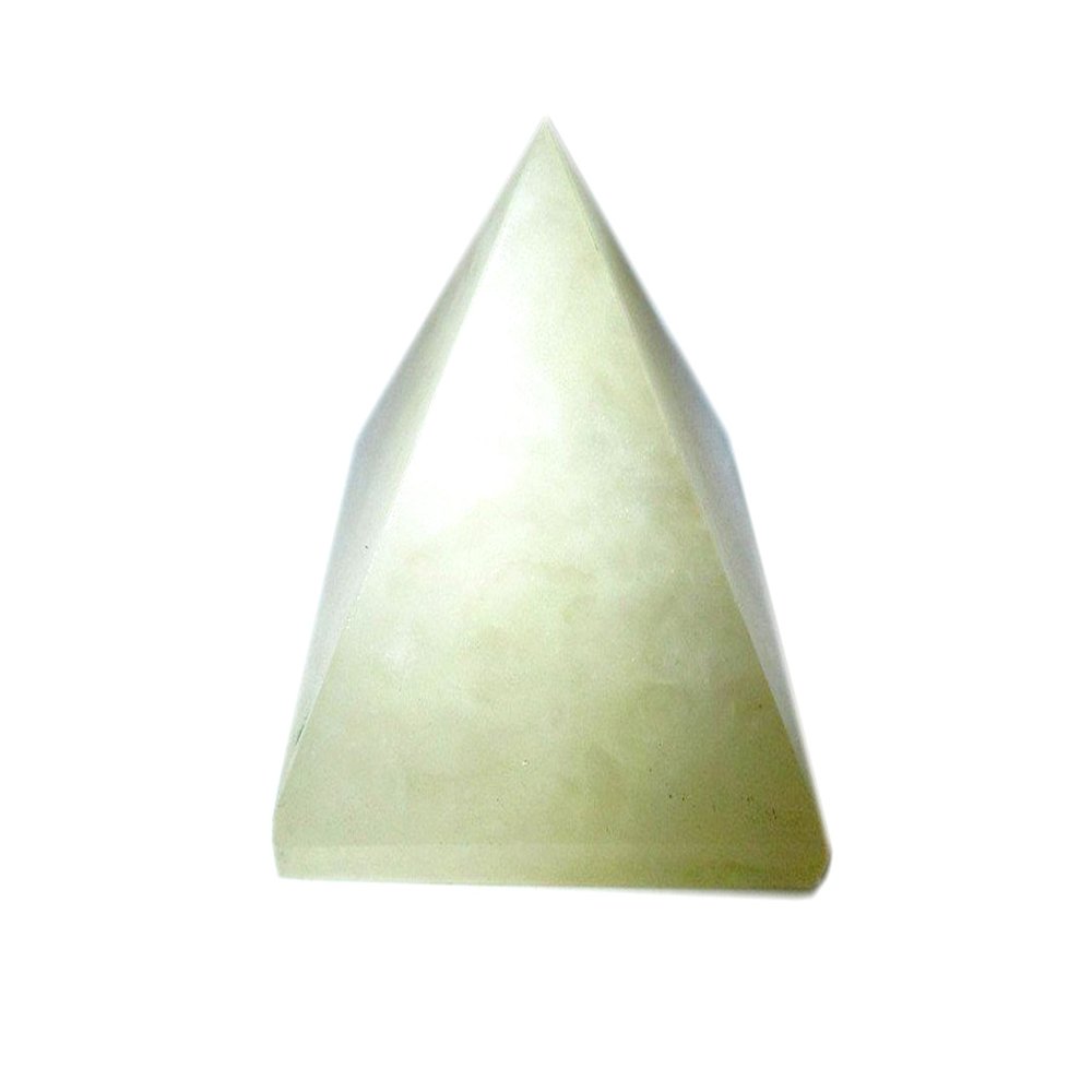 Jet International Natural Yellow Aventurine Pyramid Approx. 1.25" Earth Elements Reiki Symbol Pentacle Gemstone Healing Vastu Chakra Balancing Pyramid Good Luck Massage Pouch Prosperity Divine Chakra