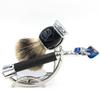 Chrome Razor and Shaving Brush Stand - Holds Straight Edge Razors, Barber Razors, Long Handle Double Edge Safety Razors, Cartridge Razors & Shave Brush view 3