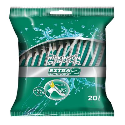 2x Wilkinson Sword 70007750 Mens EII Sensitive Disposable Razor 20s