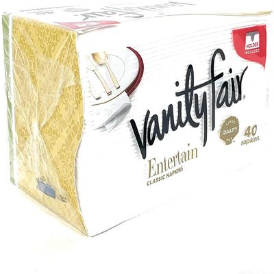 Vanity Fair Impressions Dinner Napkins, 3-Ply, 40 ct (Pack of 2)