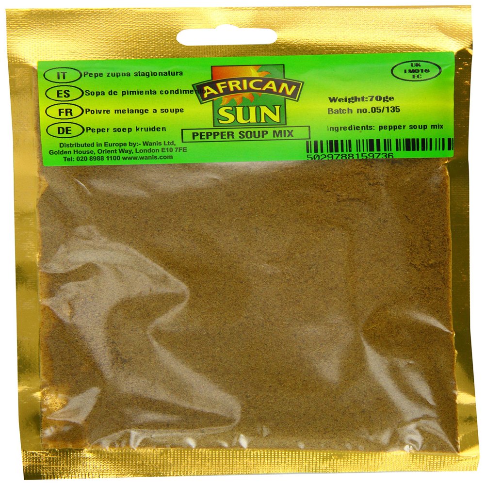 African Sun Pepper Soup Mix 70 g (Pack of 10)