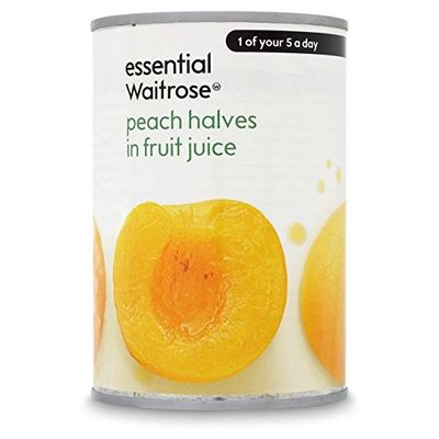 Peach Halves in Fruit Juice essential Waitrose 410g