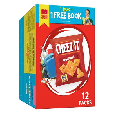 Cheez-It Baked Snack Cheese Crackers, Original, Single Serve, 1 oz/340 g Bags (12 Count)