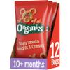 Organix Saucy Tomato Noughts & Crosses, Organic Toddler Snack, Corn Puffs, 10+ Months, Multipack, 4 x 15 g Bags Per Pack (3 Packs Total) view 1